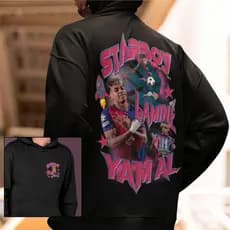 Moletom Lamine Yamal Blusa De Frio Yamal Jogador Futebol Casaco Com Capuz Agasalho Flanelado