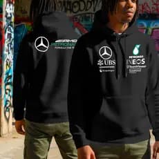 Moletom Blusa de Frio Mercedes Petronas F1 Corrida Automobilismo Algodão Premium com Capuz Unissex