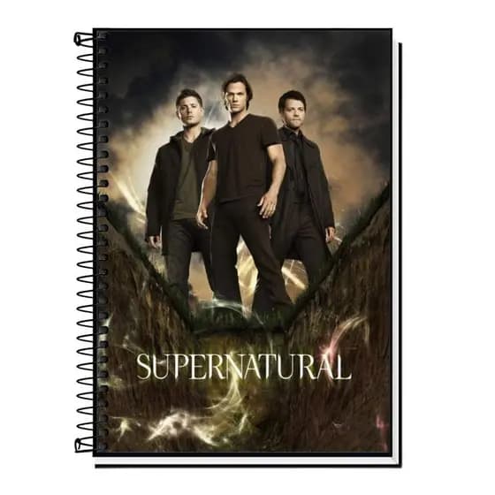 Caderno Personalizado Supernatural | Capa Dura Plastificada | 1 a 20 Matérias | Escolar e Universitário | Estampa HD