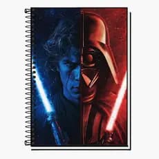 Caderno Personalizado Star Wars Capa Dura Espiral 1, 10, 15 ou 20 Matérias Caderno Escolar