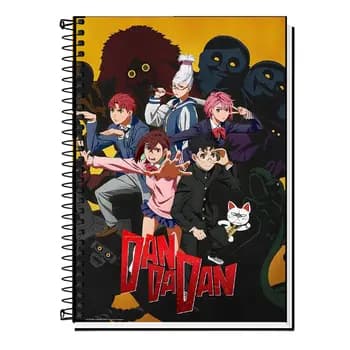 Caderno Universitário Dan Da Dan Anime – Capa Dura Espiral | 1, 10, 15 ou 20 Matérias | Escolar Otaku