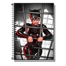 Caderno Universitário Mulher-Gato – Capa Dura Espiral | 1, 10, 15 ou 20 Matérias | Caderno Escolar