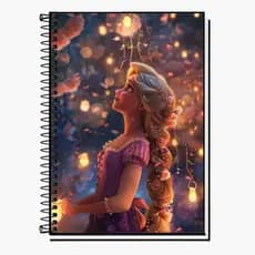 Caderno Princesa Rapunzel Personalizado – Capa Dura Espiral | 1, 10, 15 ou 20 Matérias