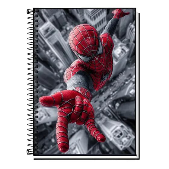 Caderno Homem Aranha Personalizado Capa Dura Espiral 1, 10, 15 ou 20 Matérias / Caderno Escolar