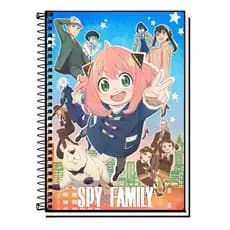 Caderno Escolar Spy x Family Personalizado – Capa Dura Espiral | 1, 10, 15 ou 20 Matérias | Material Escolar