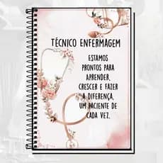 Caderno Enfermagem Personalizado – Capa Dura Espiral | 1, 10, 15 ou 20 Matérias | Estudante de Enfermagem