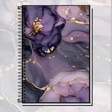 Caderno Roxo Capa Dura Espiral Personalizado – 1, 10, 15 ou 20 Matérias | Estilo Moderno