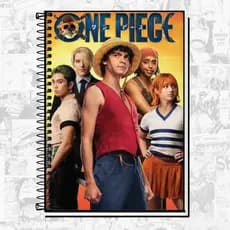 Caderno One Piece Personalizado – Capa Dura Espiral | 1, 10, 15 ou 20 Matérias | Tema Anime