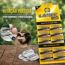 Lâmina LAMIX Platinum Pro Dupla Face Super Afiada Aço Inox Profissional