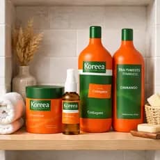 Kit Koreea Maca Care 4 em 1 – (Shampoo 1L + Condicionador 1L + Máscara + Leave-in ) - Cabelos Lisos e Hidratados