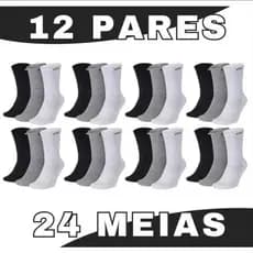 MEIAS CANO LONGO CONFORTÁVEIS, KIT COM 3/6/9/12 PARES. ENVIO IMEDIATO.