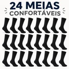 VARIOS MODELOS COM KIT 24 MEIAS CANO LONGO CONFORTÁVEIS.