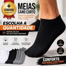 KIT MEIAS CONFORTAVEIS CANO CURTO 3/6/9/12 PARES. ENVIO RAPIDO. VESTE DO 37 AO 46