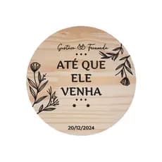 PORTA ALIANÇA DE MADEIRA COM SUPORTE PERSONALIZADO