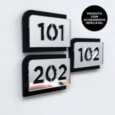 Placa Número Porta Apartamentos Sala Escritório Loja em Acrílico