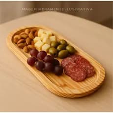 Bandeja Oval Madeira Pinus Cozinha Banheiro Tábua Travessa Decorativa Gamela