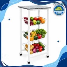 Fruteira de Cozinha com Tampo de Granito Ocre – Estrutura em Aço, Moderna e Resistente