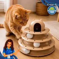Torre De Bolinhas Para Gatos Brinquedo Interativo 3 Cores Disponíveis Anti Estresse Pet JelPlast