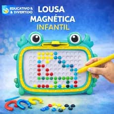 Lousa Mágica Caranguejo Com Caneta Magnética Prancheta Infantil Autismo Educativo Com Cartelas Desenho