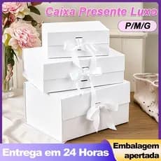 Caixa FlexBox Rígida de Papel com Imã e Cetim para Presente Presente de Aniversário e Festival para Amigos e Familiares