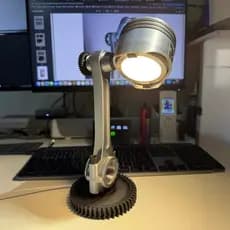 Decoração de Mesa Pistão de Motor Automotivo Plástico Oficina Luz Leitura Ajustável