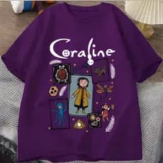 Camisa Camiseta Unissex Coraline DesenhoFilme  StreetWear Premium Varias Cores Adulto e Infantil