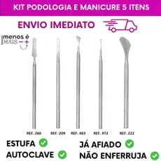 Kit Podologia Profissional Slim 5 Instrumentos Podólogo Bisturi