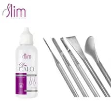 Kit Spa Dos Pés De Aço Inox Slim (5 peças) Já Afiadas Podem Ser Esterilizadas + Amolecedor de Calos