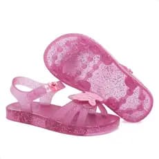 Sandalia Feminina Infantil Menina Criança com Gliter tendência Confortavel Moderna Macia Leve