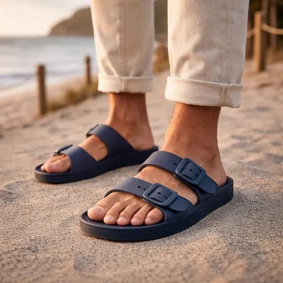 Sandália Slide Masculina Conforto Diário Moderna