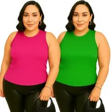 Kit 2 Blusas Regata Plus Size Feminina – Reconect | Conforto, Estilo e Alta Qualidade