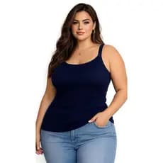 Blusa feminina/Blusinha Alça  Canelada Slim e Plus size