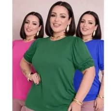 Blusa feminina Plus size malha viscolycra evangélica
