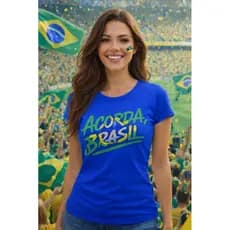 Blusinha Acorda Brasil  Blusa feminina viscose com lycra