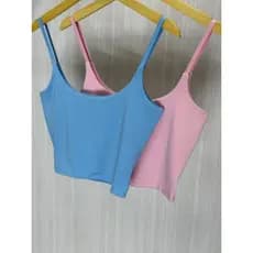 KIT COM 2 -TOP BLUSINHA BASICO CASUAL ALÇA FINA