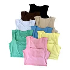 CROPPED DECOTE QUADRADO TOP FEMININO BÁSICO ! TAMANHO ÚNICO VESTE DE 38 A 42 TECIDO SUPLEX