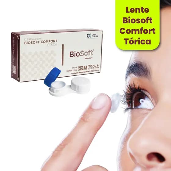 LENTE TÓRICA EIXO 80° CIL -2,25 CX3 BIOSOFT COMFORT PARA ASTIGMATISMO TROCA MENSAL