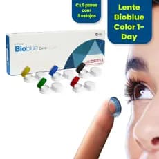 LENTE DE CONTATO COLORIDA BIOBLUE COLOR 1 DAY MIOPIA 0.00 ATÉ -4.75 + ESTOJO