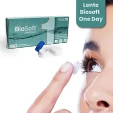 LENTE BIOSOFT 1-DAY CAIXA COM 10 LENTES MIOPIA E HIPERMETROPIA - TROCA DIÁRIA