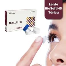 LENTE TÓRICA EIXO 130° CIL -1,25 CX3 BIOSOFT HD PARA ASTIGMATISMO TROCA MENSAL