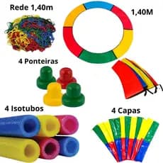 Kit Cama Elástica – Protetor Molas + Rede + Ponteiras + Isotubos + Capas Coloridas