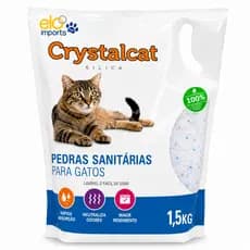 Sílica Gel Crystal Cat Premium 1,5kg Areia Sanitária para Gatos Elimina Odores