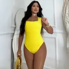 Body Feminino Regata Decote Quadrado Alça Larga Suplex Light Blogueira Collant Realce Fashion Casual