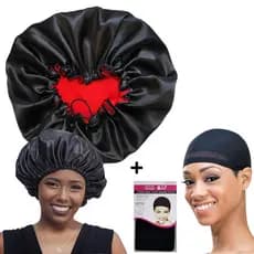 Kit 2 Toucas de nero + 1 Touca de cetim dupla ajustavel Antifrizz Day After