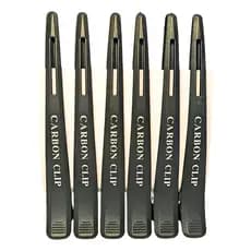 Kit 6 Grampos Carbono Bico De Pato Prendedor De Cabelo Preto