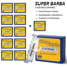 Lâmina De Barbear Super Barba Amarela PLATINUM  Caixa Com 1000
