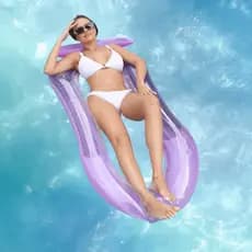 Boia Rede Cama Flutuante Piscina Inflável Deitado Reclinável Conforto Resistente Ondas Mar Lagoa Cachoeira