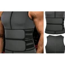 Regata Masculina Queima Gorduras Barriga Camiseta Cinta Lombar Reforçada Abdominal Costas Zapstore