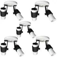 Kit Spot Aletado B-2 Com 5 Unidades Lâmpada E27 Individual Branco com Preto