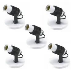 Kit Spot Aletado B-1 com 5 Unidades para 2 Lâmpadas E27 Branco com Preto